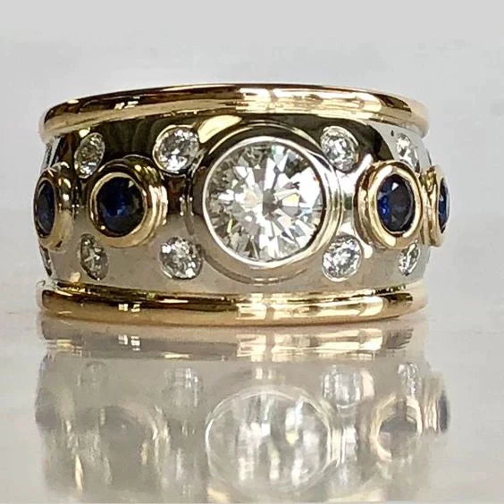 Vintage Zircon Inlaid Ring