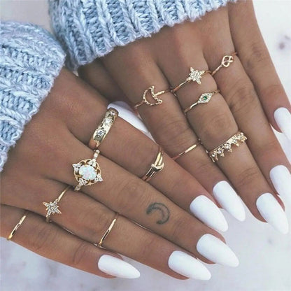 Unique rings set with 8 to 12 rings