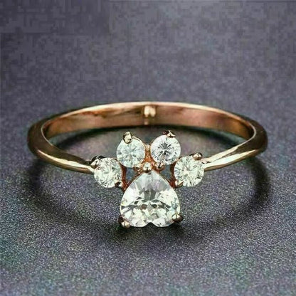 Zirconia Paw Statement Ring