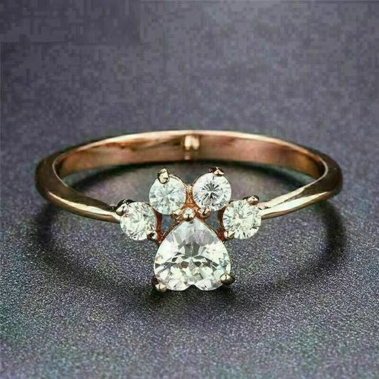 Zirconia Paw Statement Ring