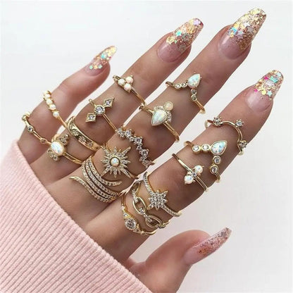 Unique rings set with 8 to 12 rings