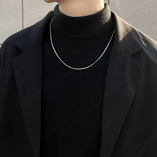 Men's Stainless Steel Minimalist Clavicle Chain Necklace