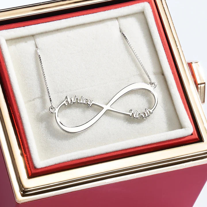 Eternal Rose Box & Name Necklace