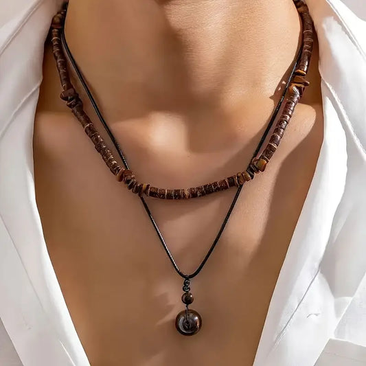 Luxurious Tiger Eye Turquoise Beaded Mens Necklace