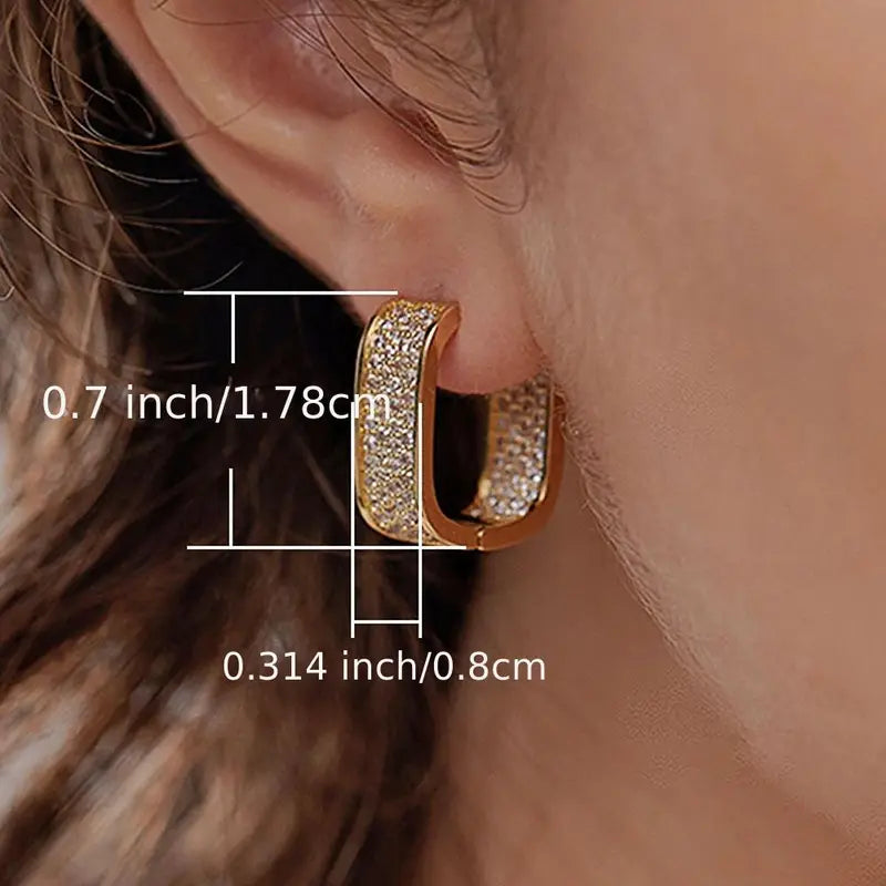 Luxury Crystal Hoop Earrings