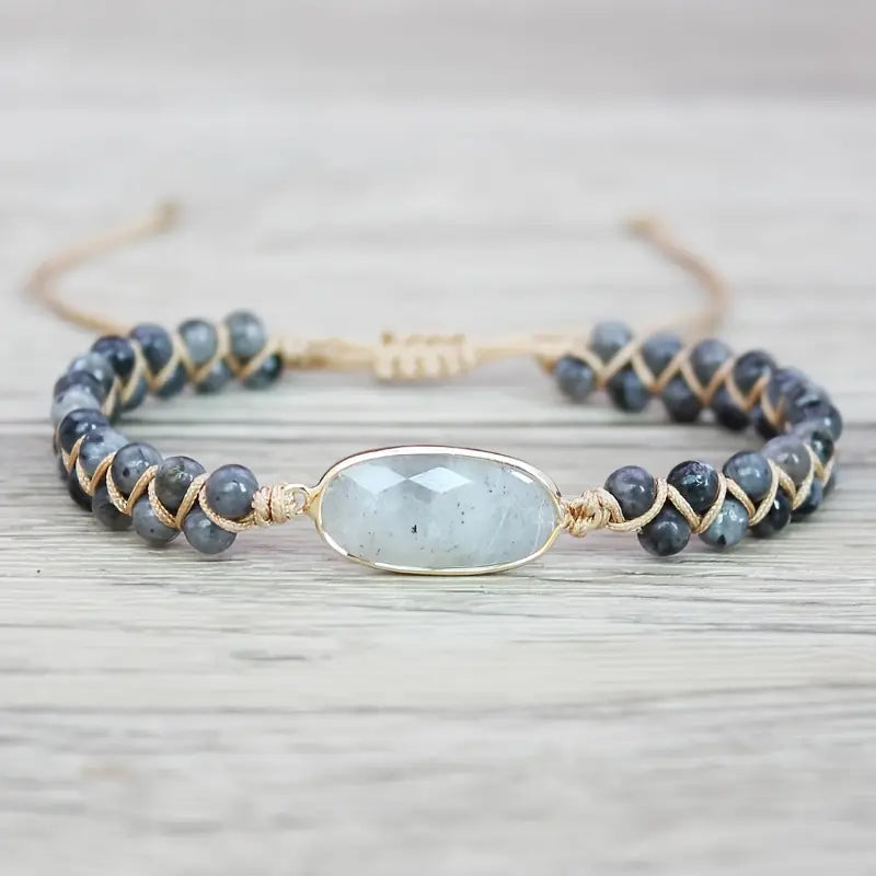 Elegant Natural Stone Charm Beaded Bracelet