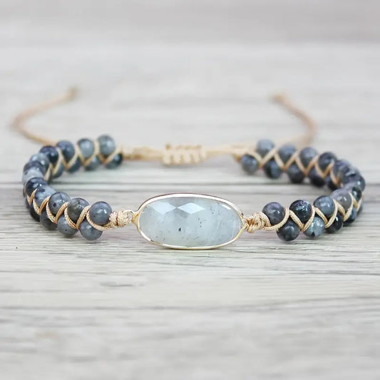Elegant Natural Stone Charm Beaded Bracelet