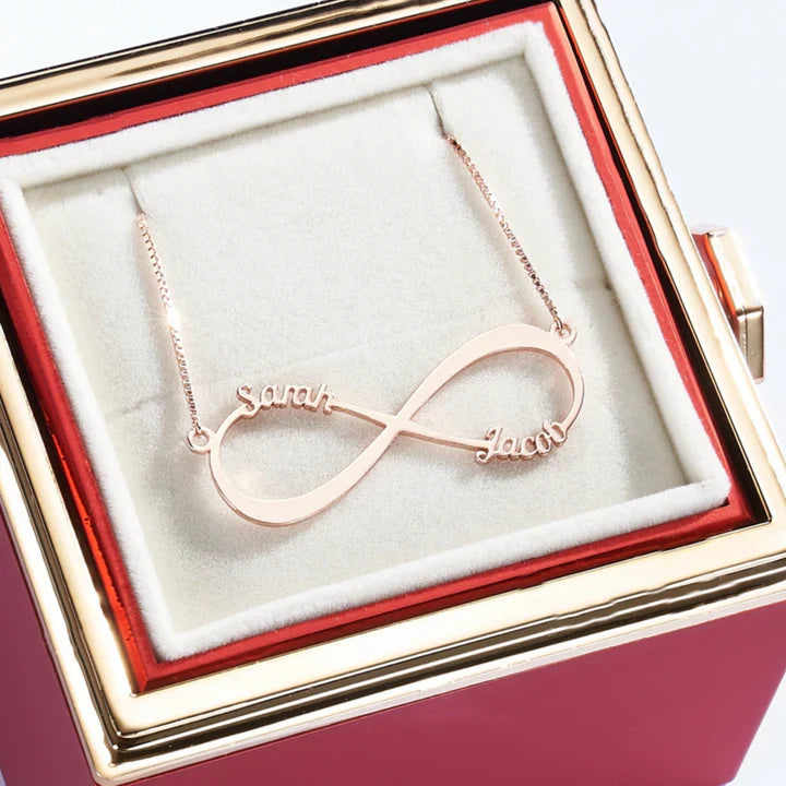 Eternal Rose Box & Name Necklace