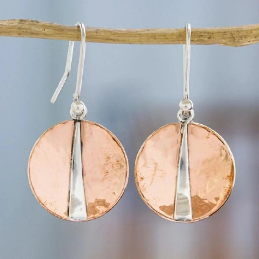 Vintage rose silver round brilliant earrings