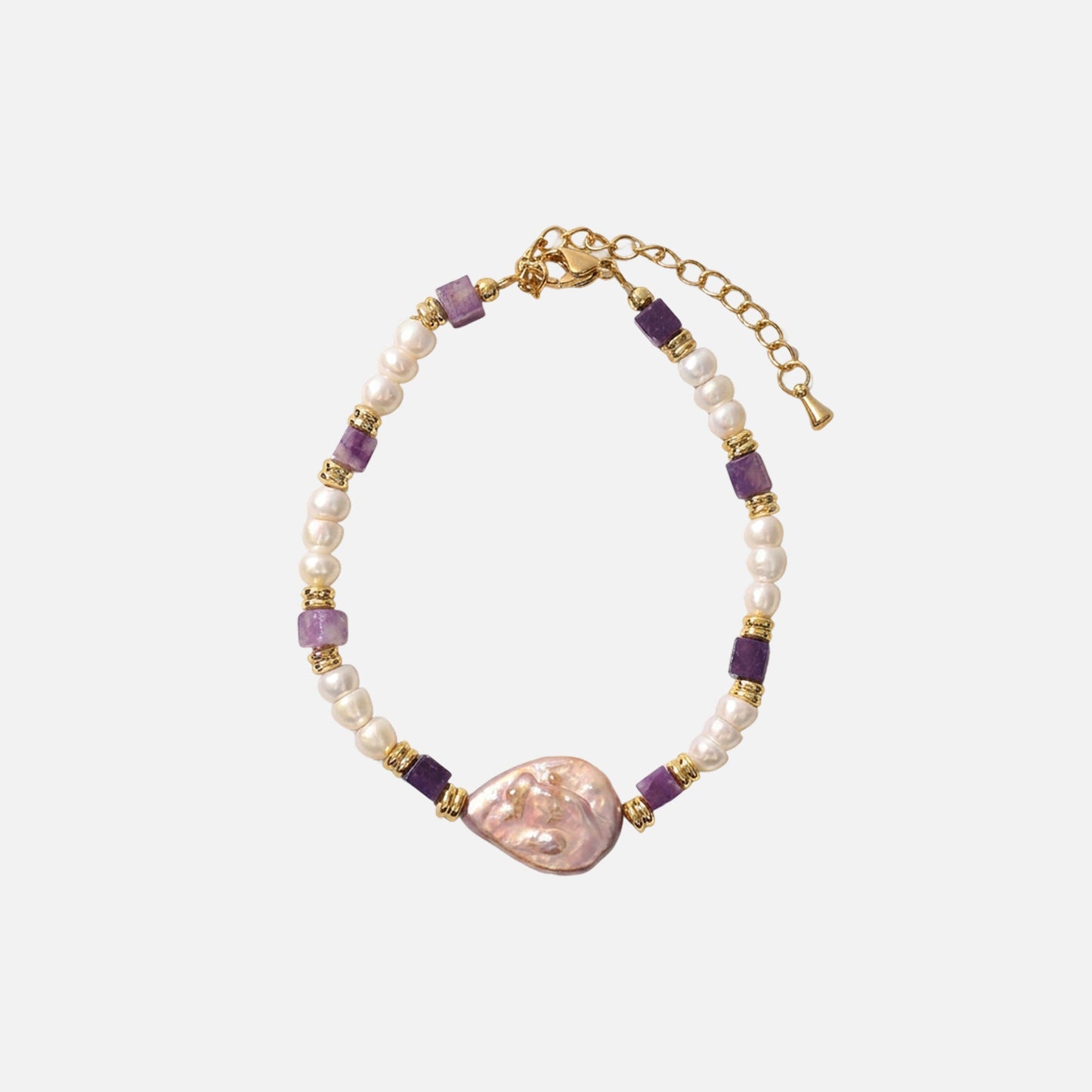 Amethyst Pearl Bracelet