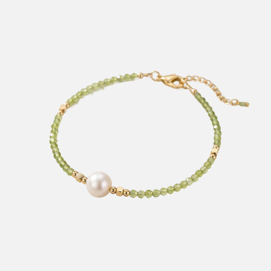 Peridot Pearl Bracelet