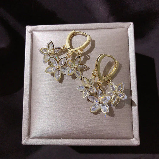 Creative Spring Star Earrings with Pendant