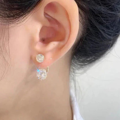 Double-ended earrings with zircons