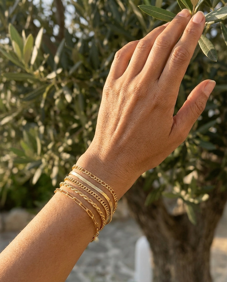 Model wearing Ellis Renner Bracelet Set