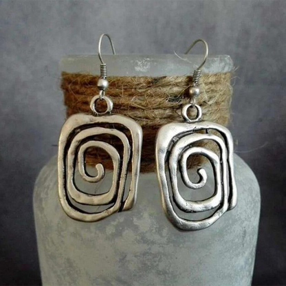 Spiral-Boho-Ohrringe in Silber