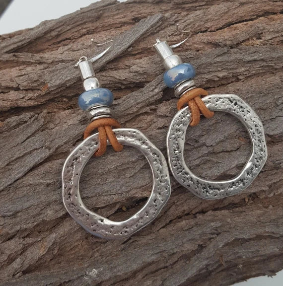 Vintage Silver Circle Earrings