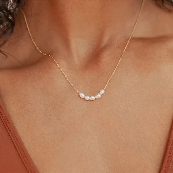 1+1 Offer: Lorelei | Buttoned earrings with pearl + Elegant Pearl Gold Necklace