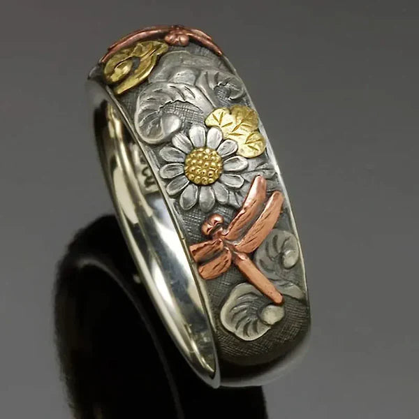 1+1 Offer: Vintage Natural Stone Earrings in Silver + Vintage Natural Silver Ring
