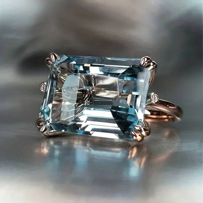 Vintage Inlaid Blue Crystal Ring