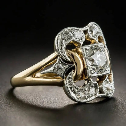 Golden Vintage Zircon Ring