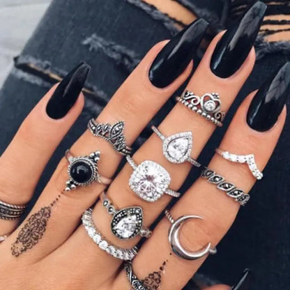 Unique rings set with 8 to 12 rings