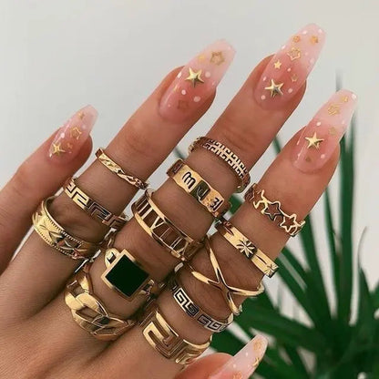 Unique rings set with 8 to 12 rings