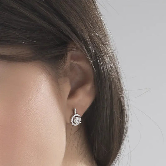 Margaret | Round Cut Earrings With Cubic Zirconia