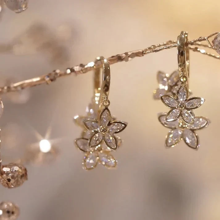 Creative Spring Star Earrings with Pendant