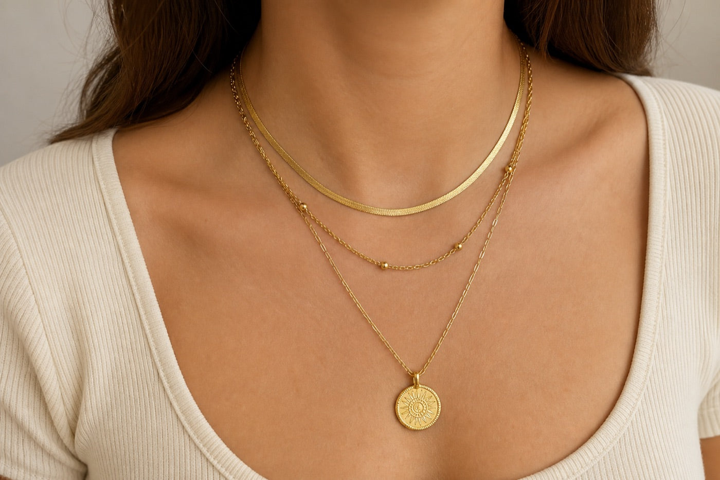 Soleil Layered Set worn — lifestyle photo